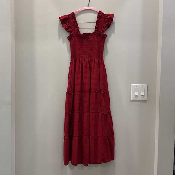 Hill House Home - The Ellie Nap Dress in Chili Red Textured Clip Dot. Size small - Picture 3 of 3